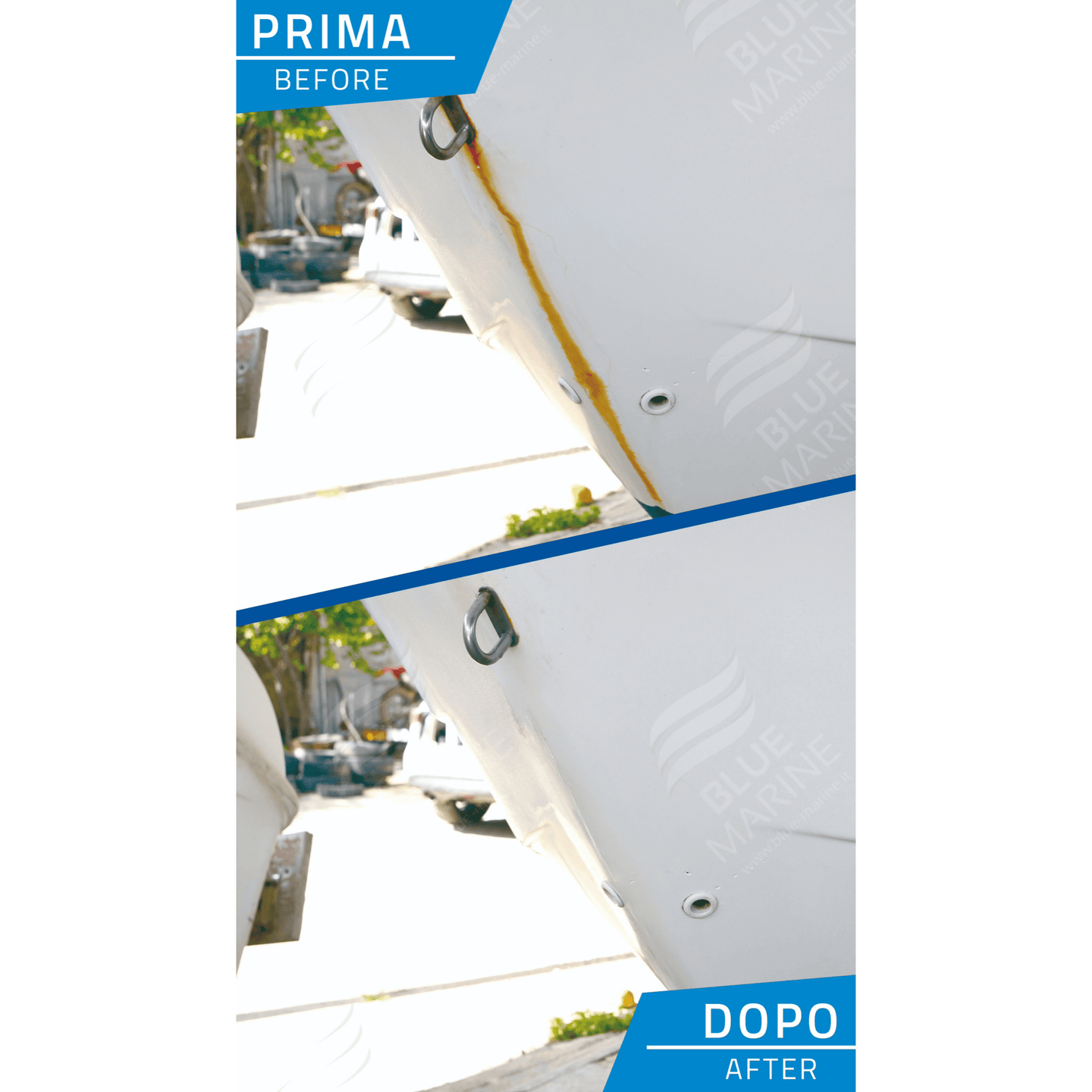 Blue Marine Laser Gel before and after 