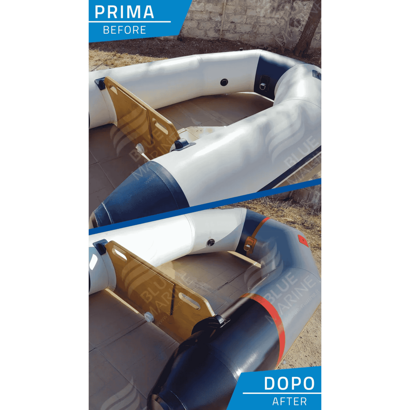 Flexibele rubberbootverf - elastic gum paint Blue Marine