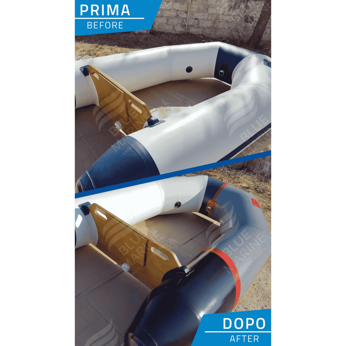 Flexibele rubberbootverf - elastic gum paint Blue Marine